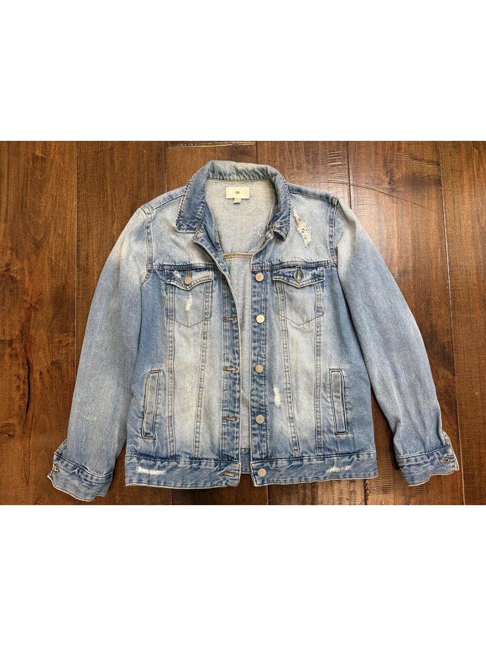 BP Nordstrom Distressed Denim Jacket Women’s XXS Light Wash Trucker Jean Jacket
